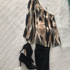 Ikat one shoulder Central Park West shirt